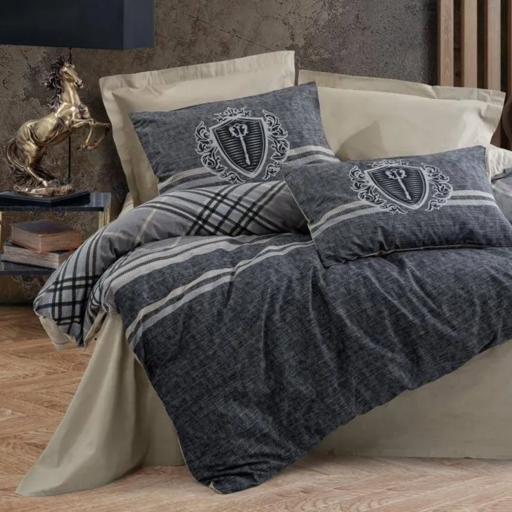 [600018786] Double Sheet Set Masculine Ranforce Thor Beige