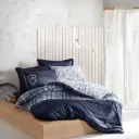 Double Sheet Set Masculine Ranforce Pablo Dark Blue