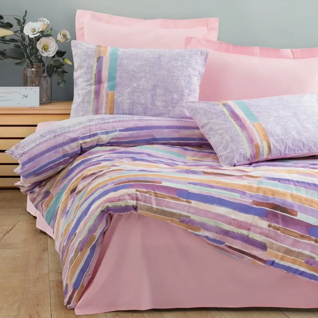 [600018789] Double Duvet Cover Set Larry Pink