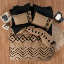Double Sheet Set Puff Embroidery Ranforce - Elio Copper-Black