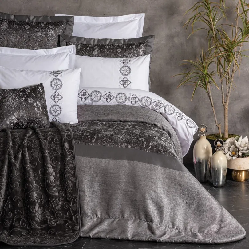 [600018823] Double Bed Set Platinum Wedding Set Valeria Anthracite