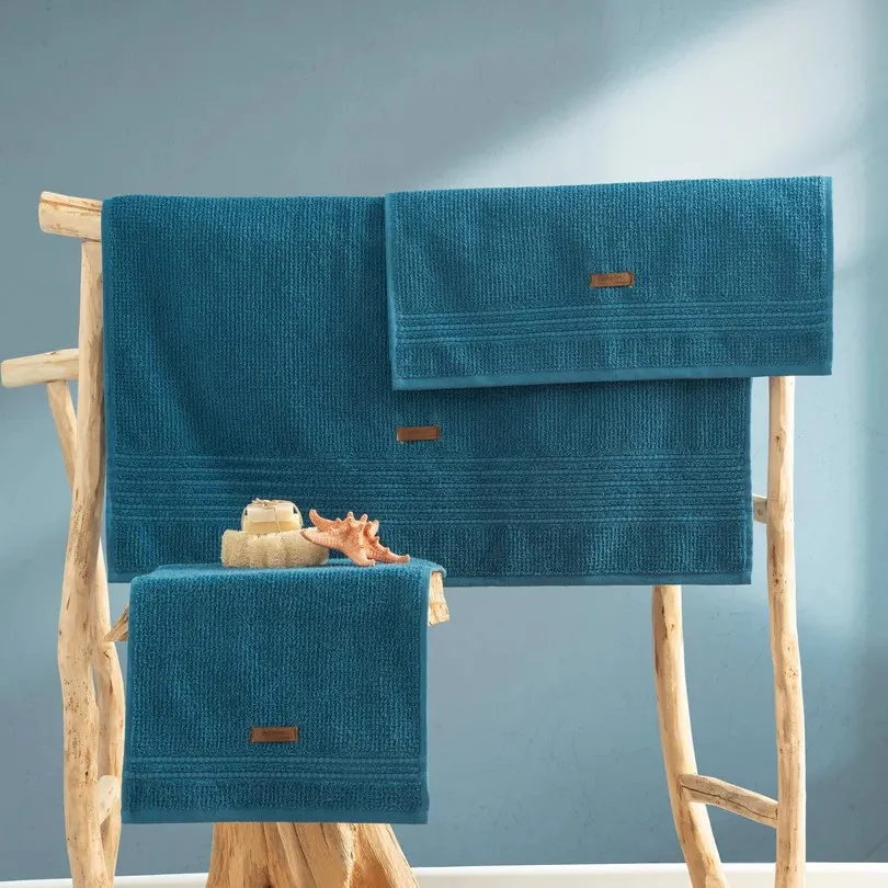 [600018834] Towel Set Wellness - Ocean - Petrol Blue