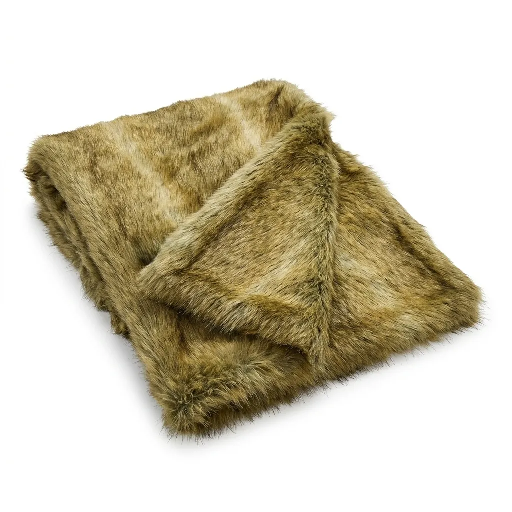 Sofa Throw - Mango Raccoon Faux Fur