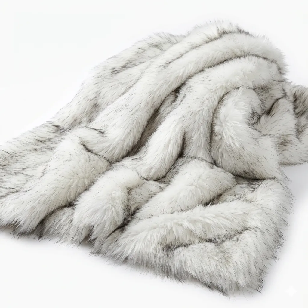 Sofa Throw - Siberian White Faux Fur