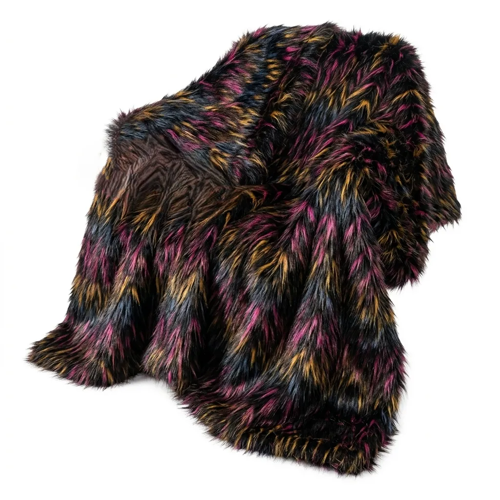 Sofa Throw - Mango Carnival Faux Fur