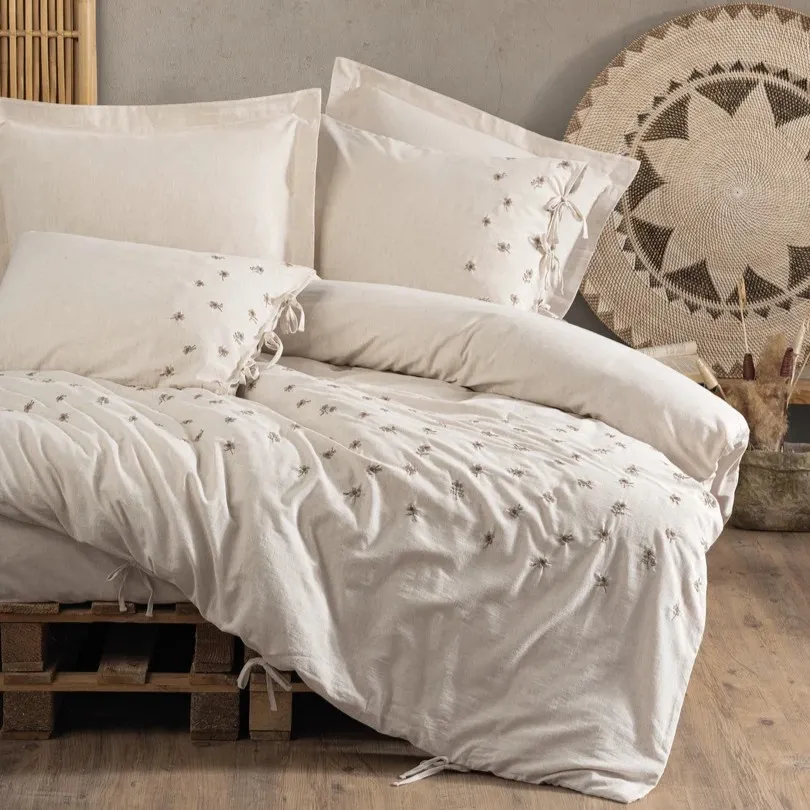 [600018895] Double Bed Set - Arie - Cotton Linen