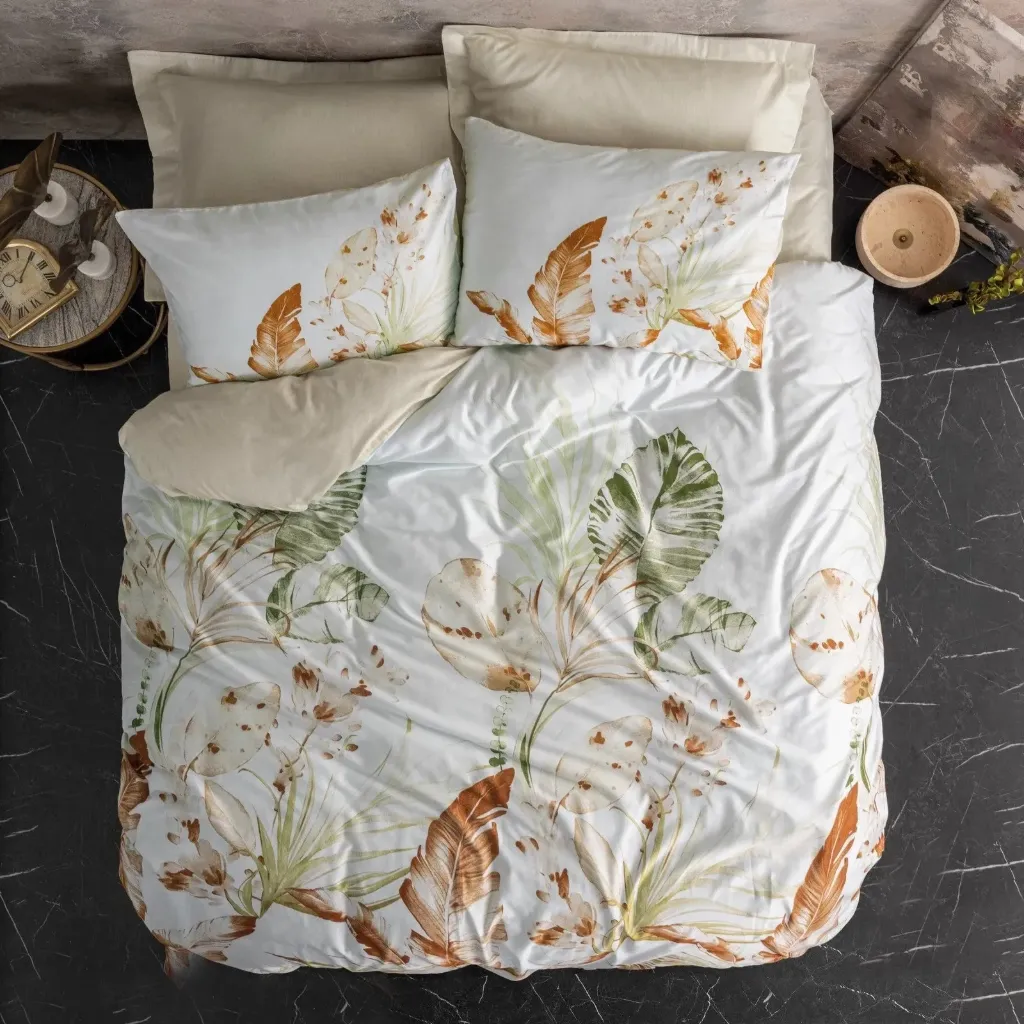 Satin Double Duvet Cover Set Luster Beige