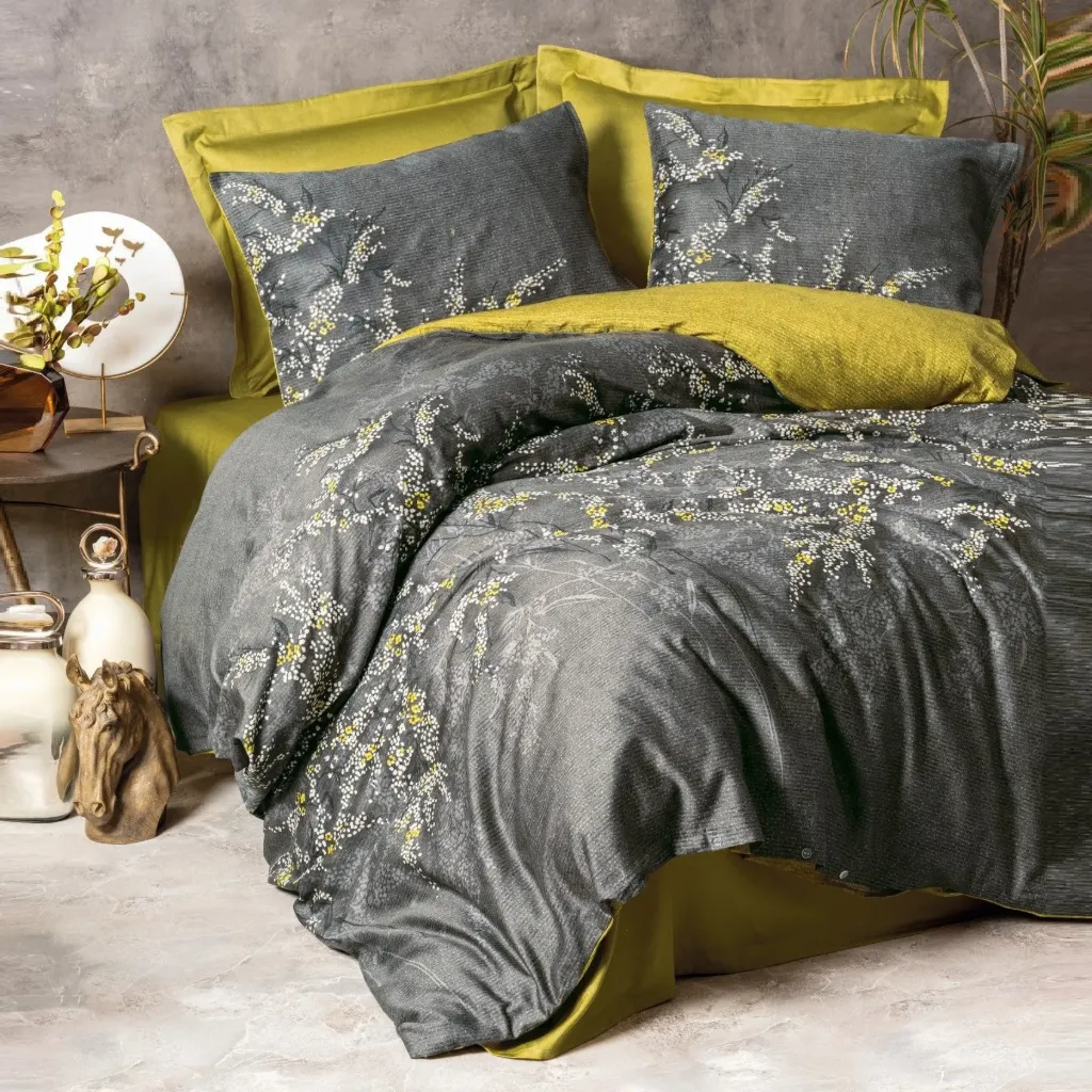 [600018959] Satin Double Duvet Cover Set Libby Green