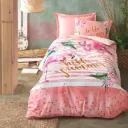 Hello Summer Single Duvet Cover Set for Girls & Boys Pink