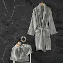 Bathrobe Set - Gri-Exclusive-Exclusive Single
