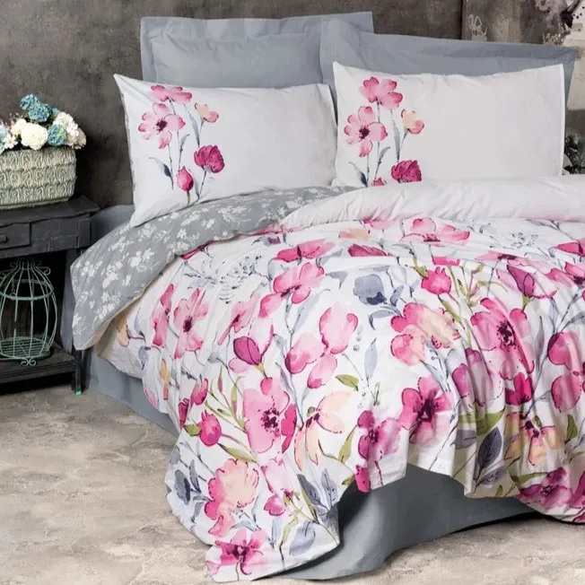 [600018714] Carla Grey Ranforce Bedding Set