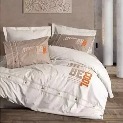 Mood Embroidered Ranforce Double Duvet Cover Set Cool Brown 