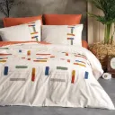 Puff Embroidered Double Duvet Cover Set Katy Cinnamon