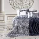 Double Platinum Wedding Set Marissa Navy Blue