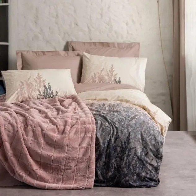 Trim Blanket & Duvet Cover Set (Smooth - Pudra)