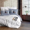 Mood Embroidered Ranforce Single Duvet Cover Set Forever Gray
