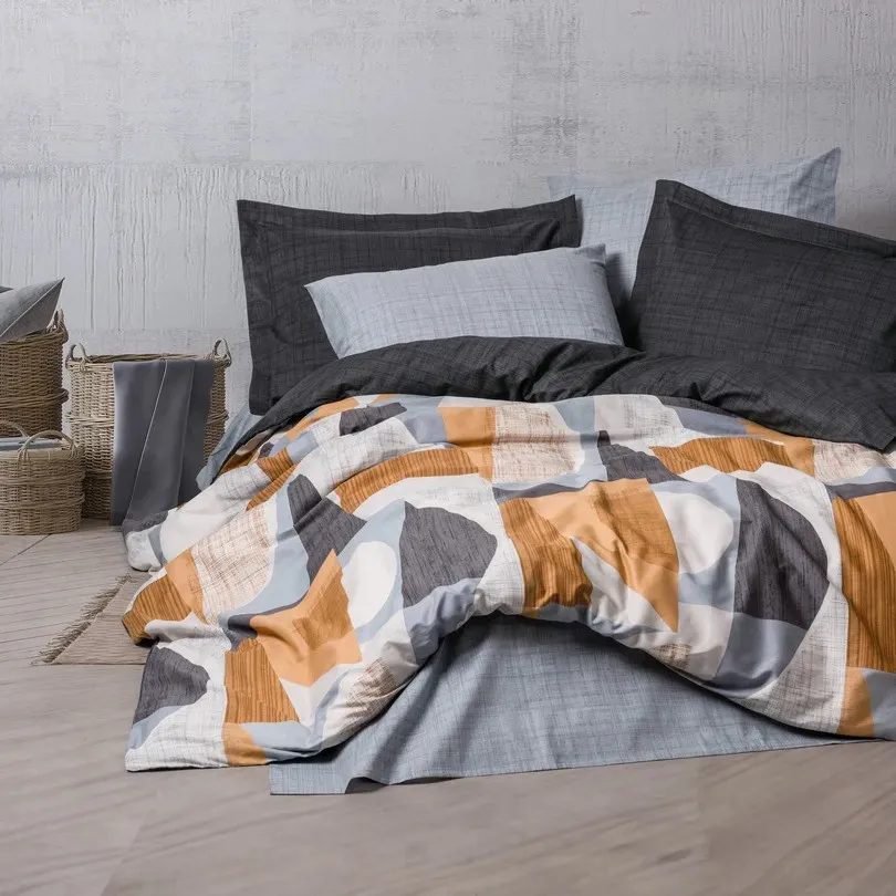 Modern Double Duvet Cover Set Giorno Gray