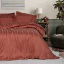 Smart Bamboo Satin Double Duvet Cover Set Stripe Tile