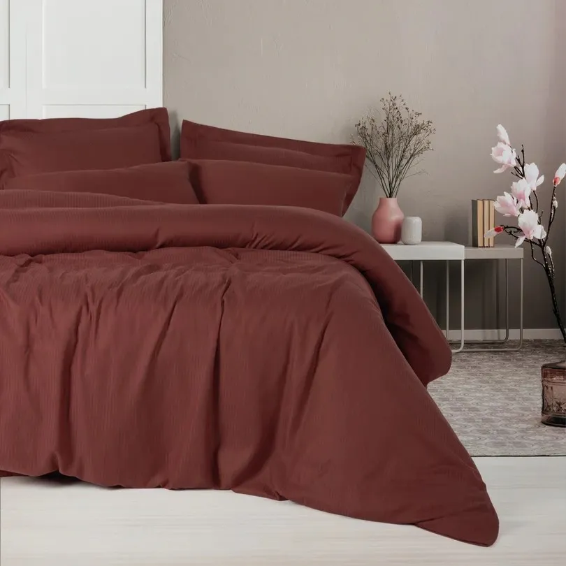 Tensel Craft Double Duvet Cover Set Claret Red