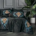Palace Satin Double Duvet Cover Set Dorhan Black