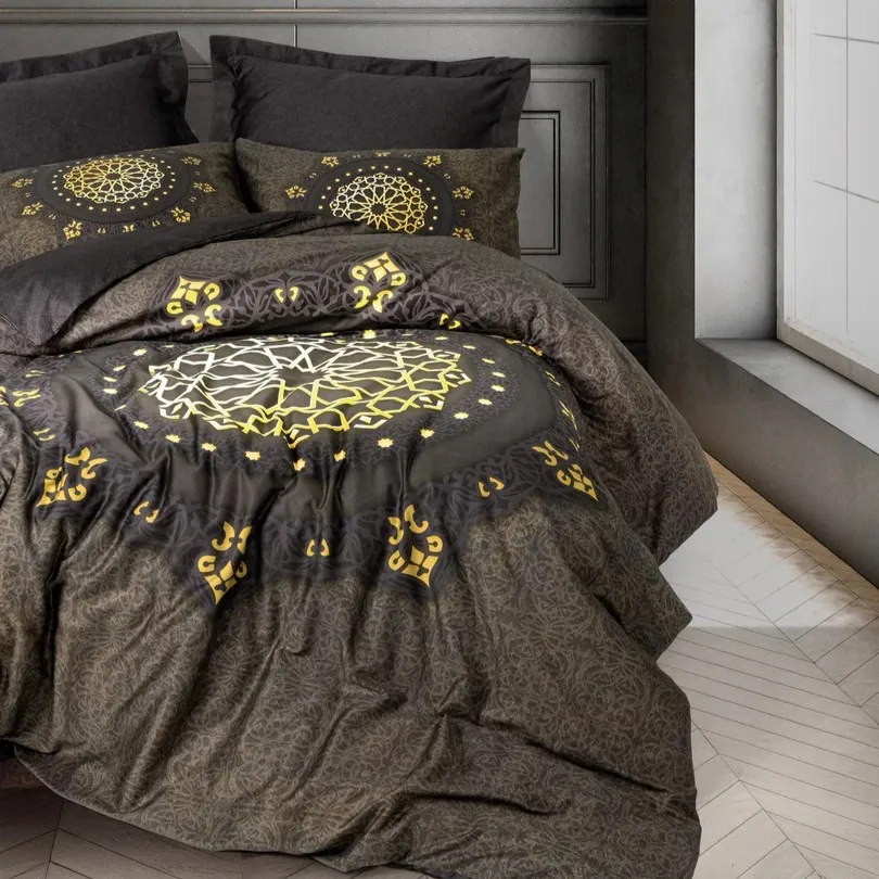 [600017746] Palace Satin Double Duvet Cover Set Togay Anthracite