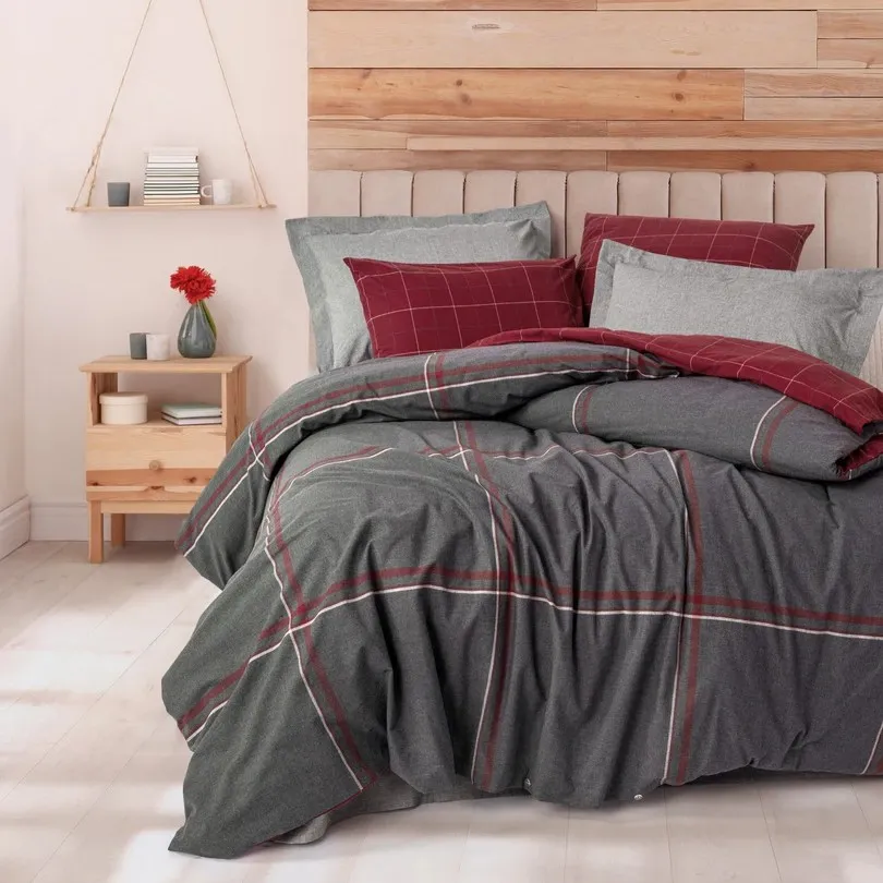 [60001947] Single Bed Set Warm Flannel - Single (Sento - Grey)
