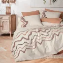Puff Embroidered Double Duvet Cover Set Molende Caramel
