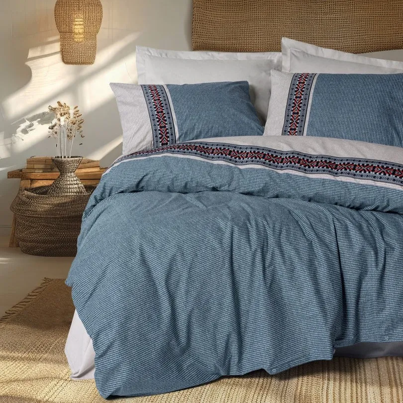 [60001954] Single Bed Set Folk Art Ranforce - Single (Polku - Grey)