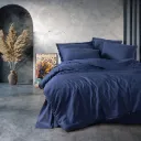 Double Plain Reactive Bed Set Plain Navy Blue
