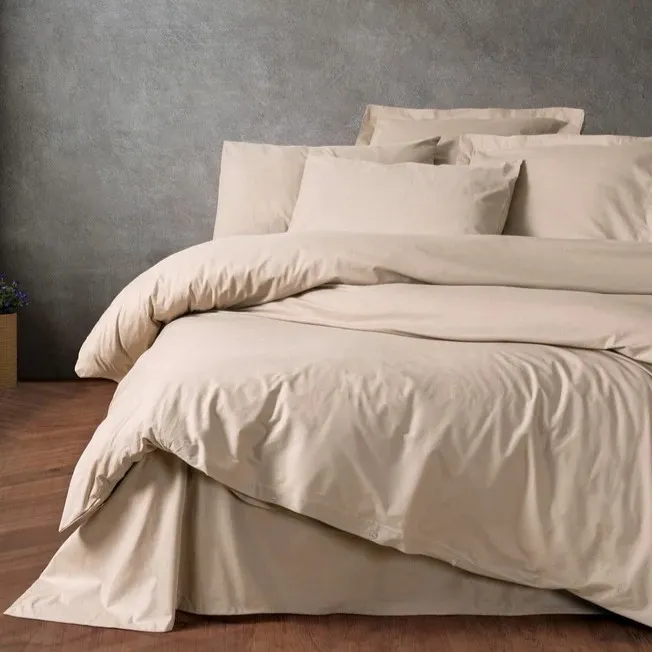 [60001960] Double Bed Set Plain Reactive - Double (Plain - Beige)