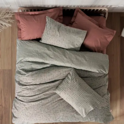 Petite Double Duvet Cover Set with Fitted Sheet Mote Tile