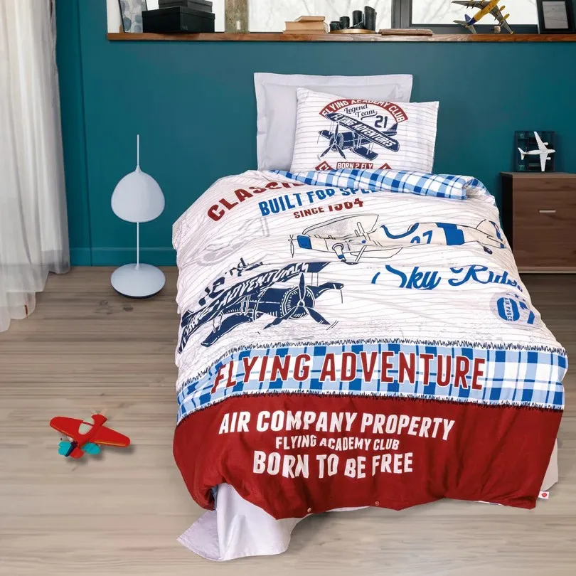 [60001965] Junior Single Duvet Cover Set Flying Gray
