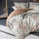 Satin Double Duvet Cover Set Blatt Gray