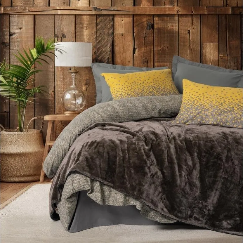 [60001997] Double Oyster Blanket Bed Set Oyster Coffee