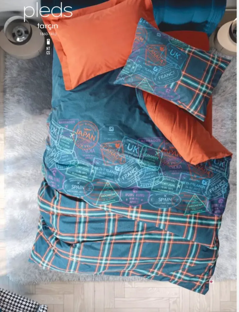 [60001994] Girls & Boys Single Duvet Cover Set Pleds Cinnamon