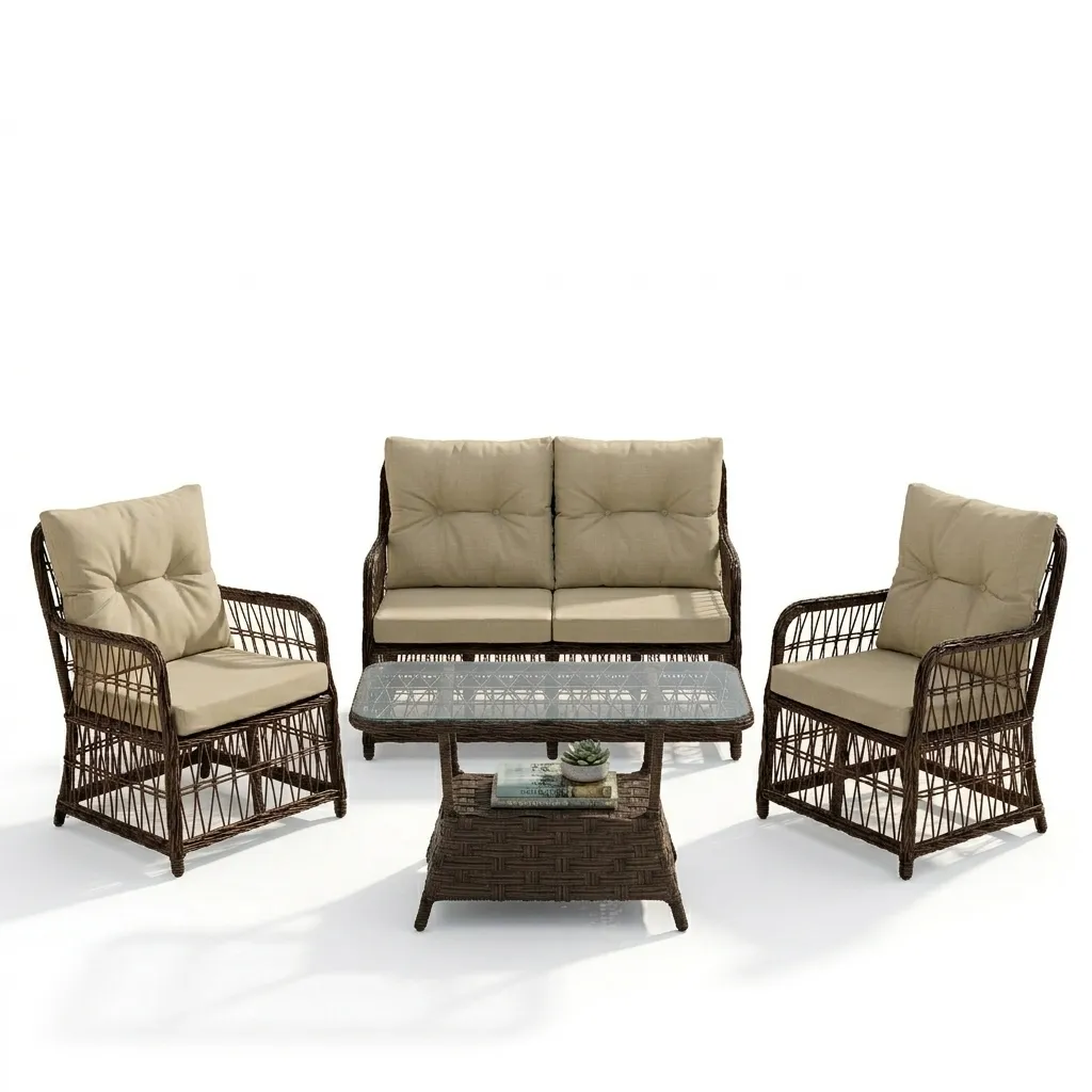 [1000200555] Ely Tea Set (2+1+1) with Table