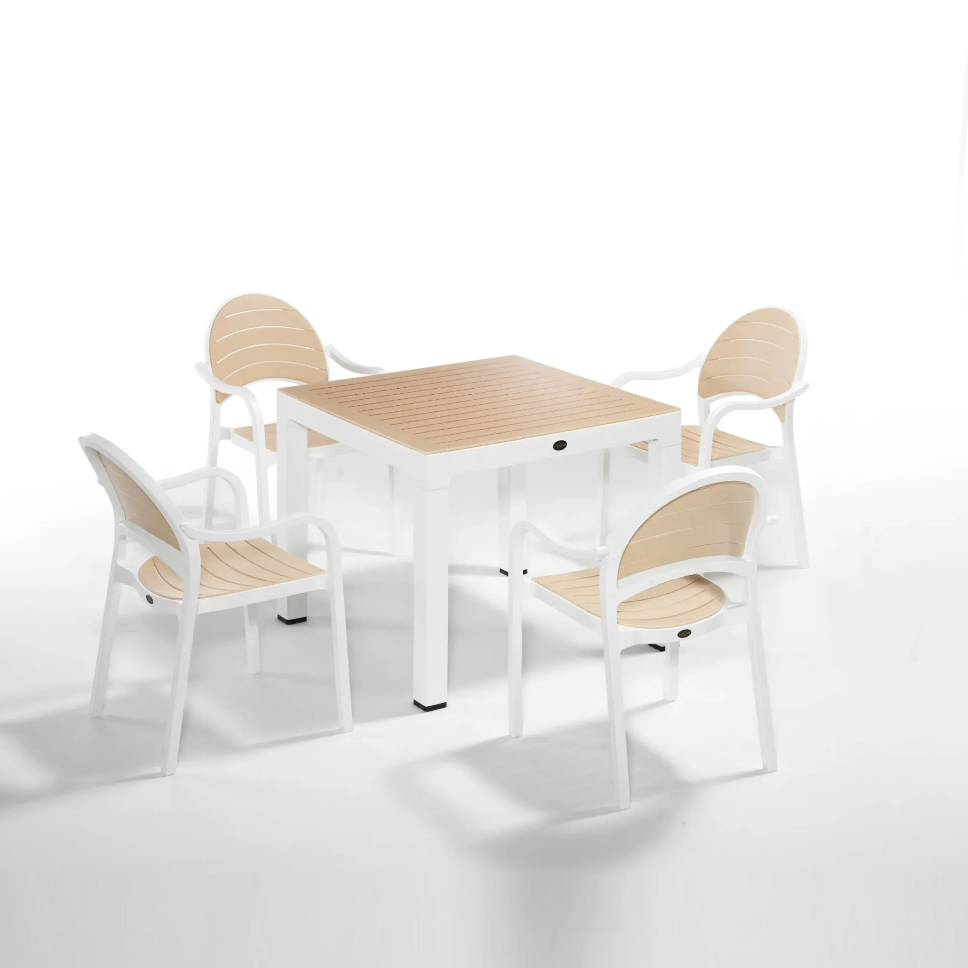 SINZA Dining Table + 4 Chairs – White
