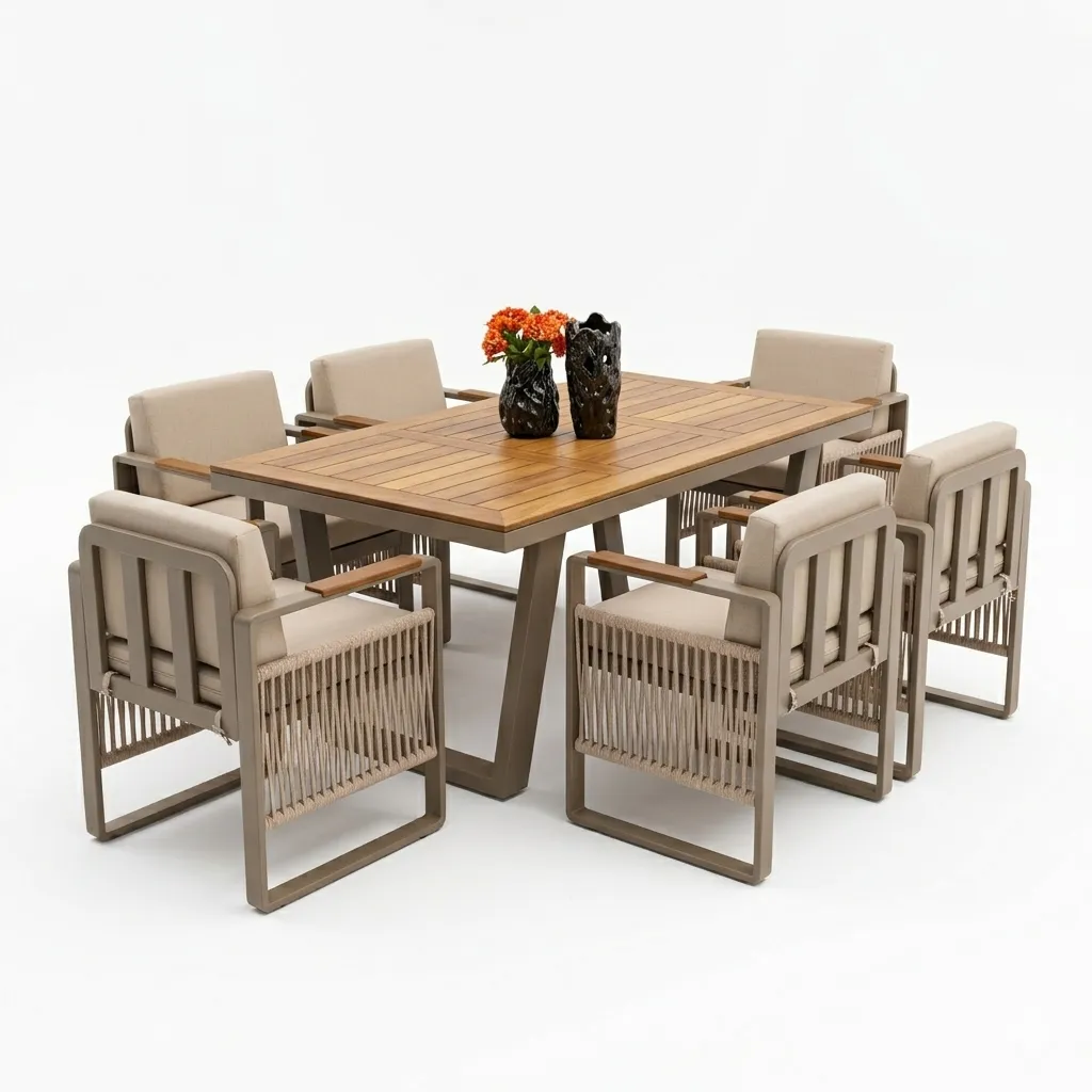 [6000180024806] Arkos Dining Set (Table + 6 Chairs)