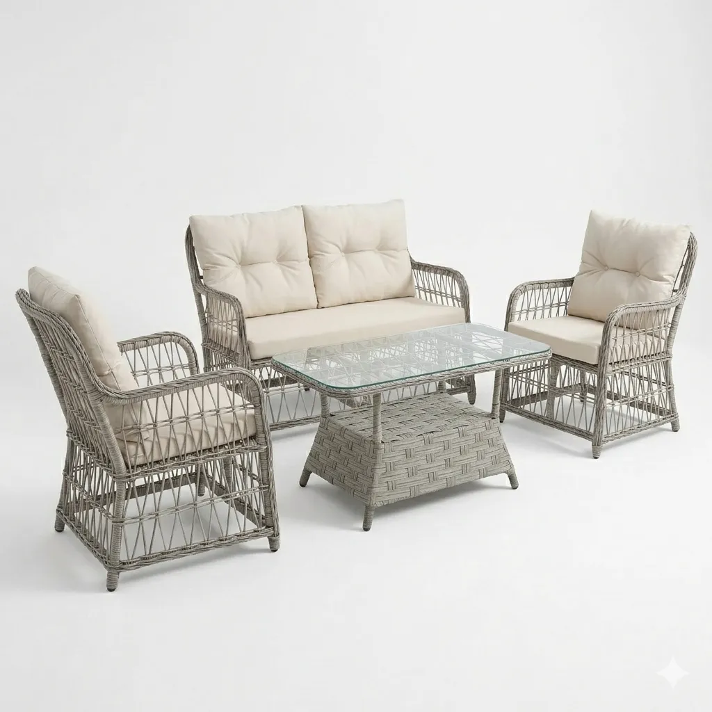 [10003092] Ely Tea Set (2+1+1) with Table